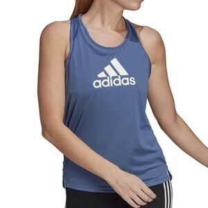 adidas Designed 2 Move Logo Sport Tank Top Crew Blue/White XL